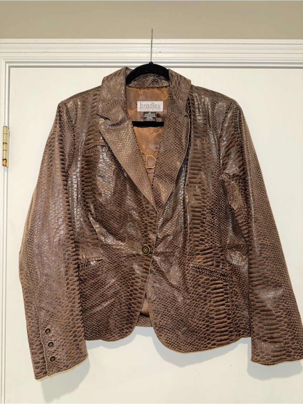 Bradley Bayou leather snakeskin blazer